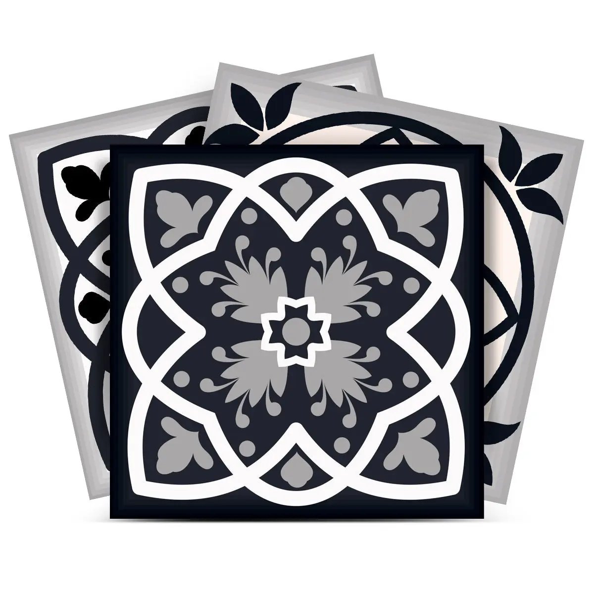 4" X 4" Black White And Tan Peel And Stick Removable Tiles HomeRoots