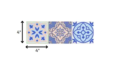 5" X 5" Dark And Light Blue Mosaic Peel And Stick Removable Tiles HomeRoots