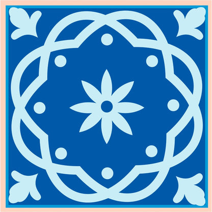 4" X 4" Dark And Light Blue Mosaic Peel And Stick Removable Tiles HomeRoots