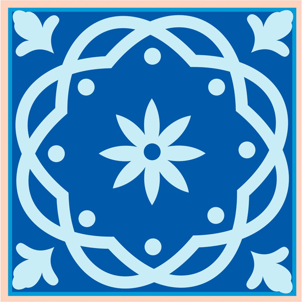 4" X 4" Dark And Light Blue Mosaic Peel And Stick Removable Tiles HomeRoots