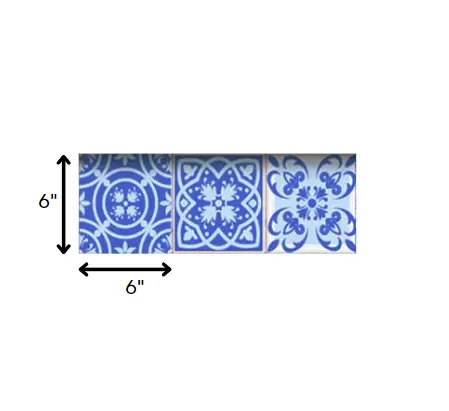 5" X 5" Dark And Light Blue Mosaic Peel And Stick Removable Tiles HomeRoots