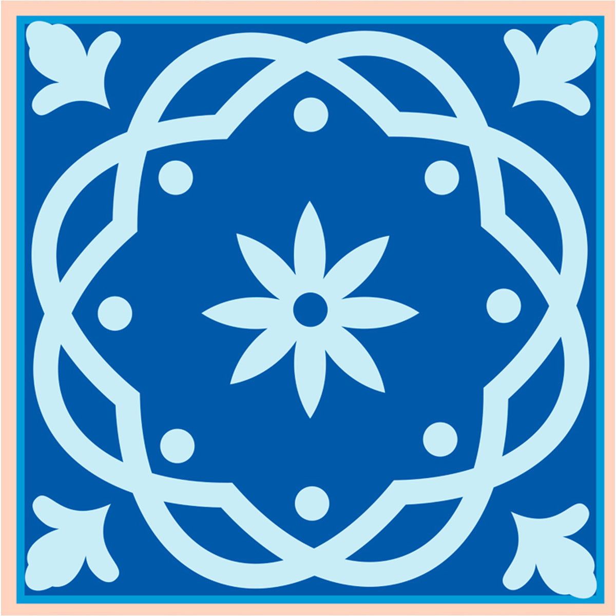 5" X 5" Dark And Light Blue Mosaic Peel And Stick Removable Tiles HomeRoots