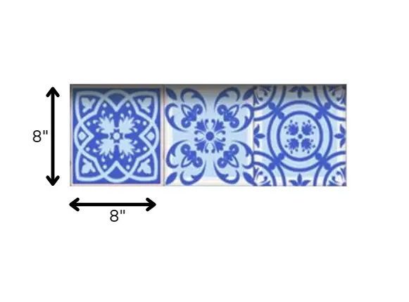 5" X 5" Dark And Light Blue Mosaic Peel And Stick Removable Tiles HomeRoots