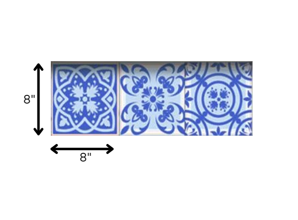 5" X 5" Dark And Light Blue Mosaic Peel And Stick Removable Tiles HomeRoots