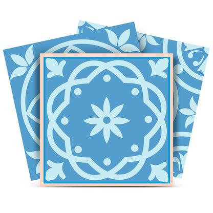 7" x 7" Light Blue Vinyl Peel And Stick Removable Tiles HomeRoots