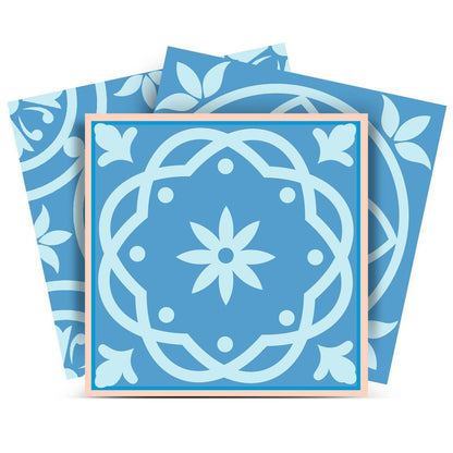 7" x 7" Light Blue Vinyl Peel And Stick Removable Tiles HomeRoots
