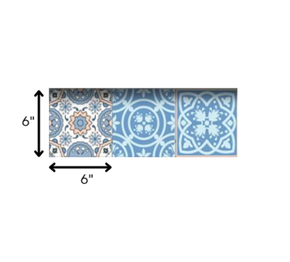 7" X 7" Ocean Blue Mosaic Peel And Stick Removable Tiles HomeRoots