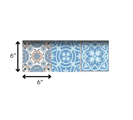 7" X 7" Ocean Blue Mosaic Peel And Stick Removable Tiles HomeRoots