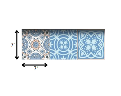 7" X 7" Ocean Blue Mosaic Peel And Stick Removable Tiles HomeRoots