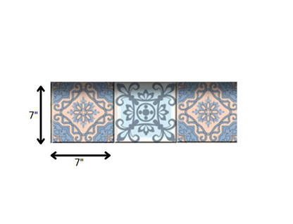 6" X 6" Baby Blue And Peach Mosaic Peel And Stick Removable Tiles HomeRoots