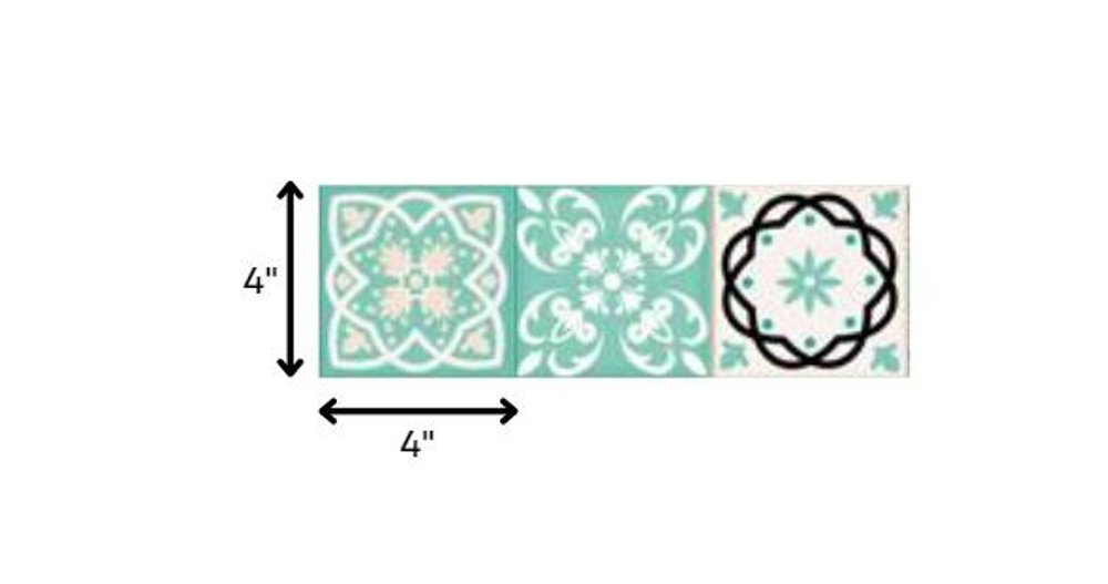4" X 4" Aquamarine Mosaic Peel And Stick Removable Tiles HomeRoots
