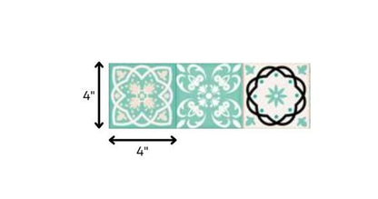 4" X 4" Aquamarine Mosaic Peel And Stick Removable Tiles HomeRoots