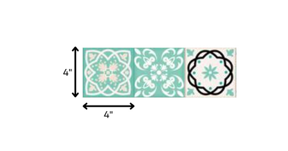 4" X 4" Aquamarine Mosaic Peel And Stick Removable Tiles HomeRoots