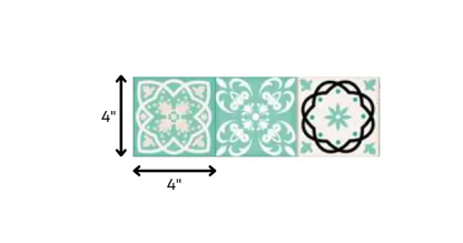 4" X 4" Aquamarine Mosaic Peel And Stick Removable Tiles HomeRoots