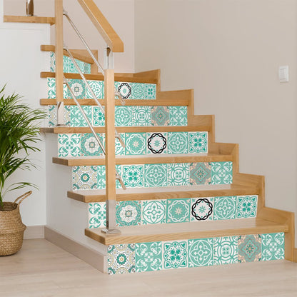 4" X 4" Aquamarine Mosaic Peel And Stick Removable Tiles HomeRoots