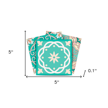 4" X 4" Aquamarine Mosaic Peel And Stick Removable Tiles HomeRoots