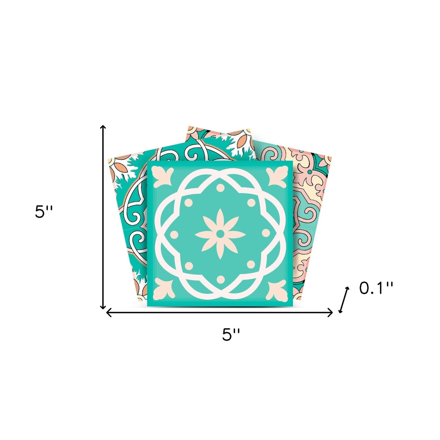 4" X 4" Aquamarine Mosaic Peel And Stick Removable Tiles HomeRoots