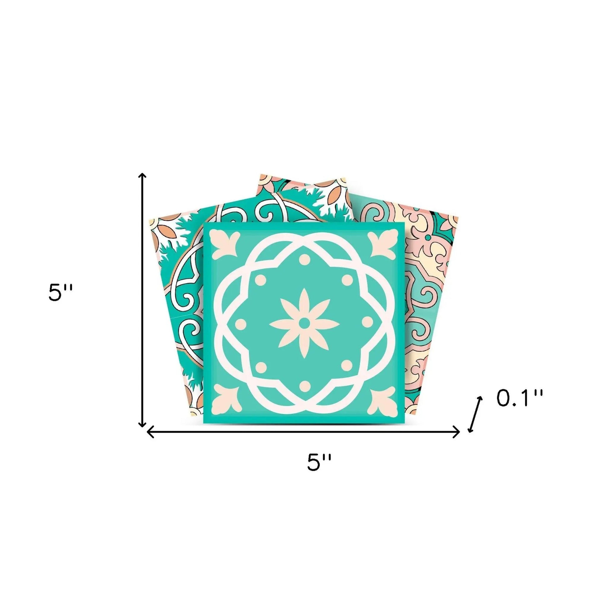 4" X 4" Aquamarine Mosaic Peel And Stick Removable Tiles HomeRoots