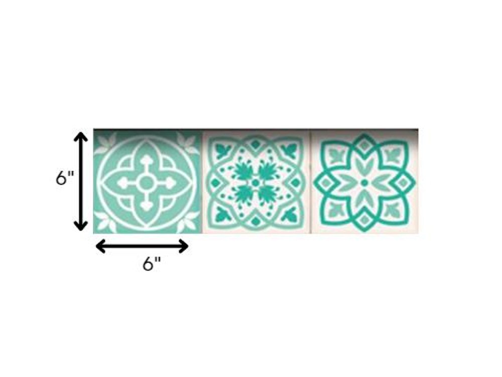 4" X 4" Aquamarine Mosaic Peel And Stick Removable Tiles HomeRoots