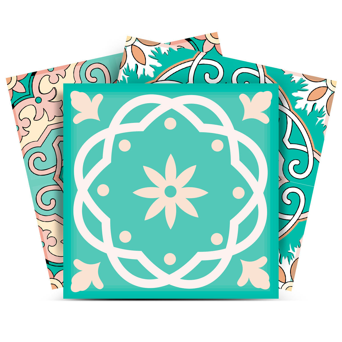 4" X 4" Aquamarine Mosaic Peel And Stick Removable Tiles HomeRoots