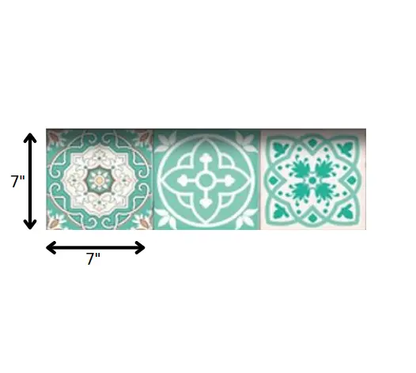 4" X 4" Aquamarine Mosaic Peel And Stick Removable Tiles HomeRoots