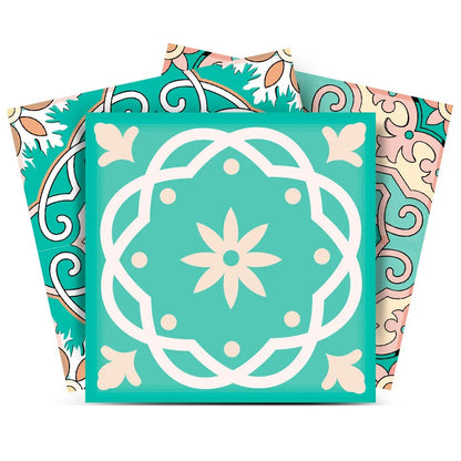 4" X 4" Aquamarine Mosaic Peel And Stick Removable Tiles HomeRoots