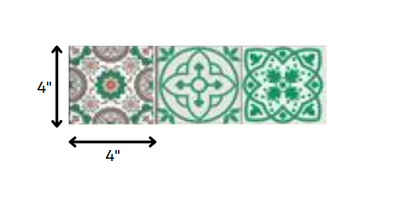 4" X 4" Green And White Mosaic Peel And Stick Removable Tiles HomeRoots