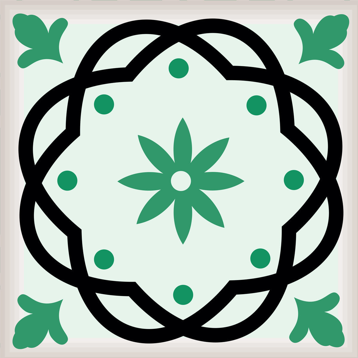 4" X 4" Green And White Mosaic Peel And Stick Removable Tiles HomeRoots