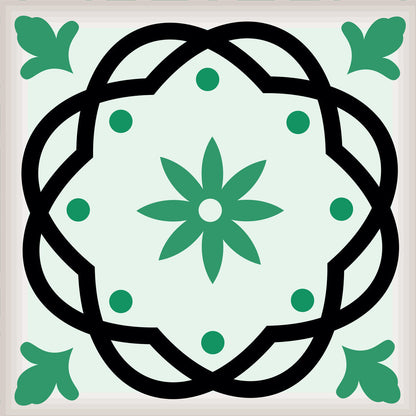 4" X 4" Green And White Mosaic Peel And Stick Removable Tiles HomeRoots