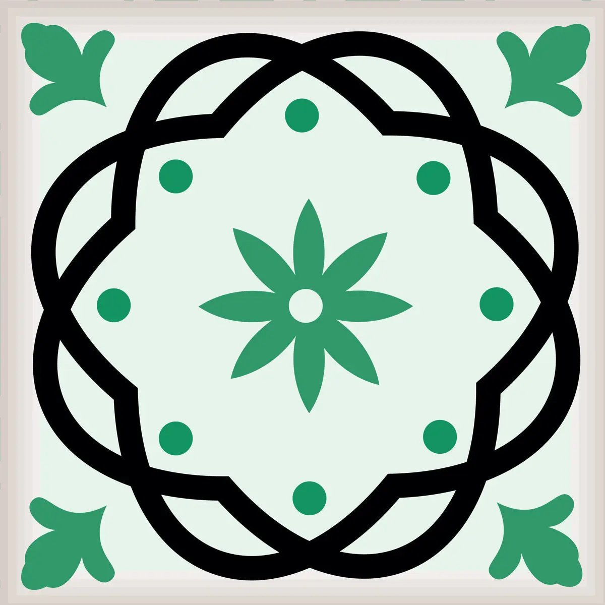 4" X 4" Green And White Mosaic Peel And Stick Removable Tiles HomeRoots