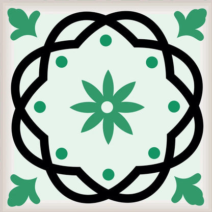 4" X 4" Green And White Mosaic Peel And Stick Removable Tiles HomeRoots