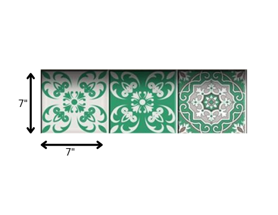 4" X 4" Green And White Mosaic Peel And Stick Removable Tiles HomeRoots