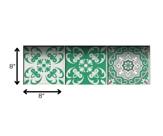 4" X 4" Green And White Mosaic Peel And Stick Removable Tiles HomeRoots