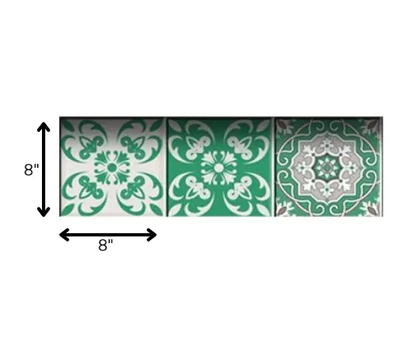 4" X 4" Green And White Mosaic Peel And Stick Removable Tiles HomeRoots