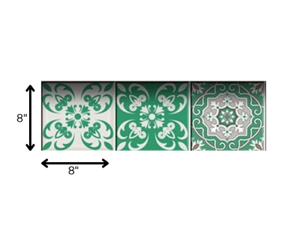 4" X 4" Green And White Mosaic Peel And Stick Removable Tiles HomeRoots