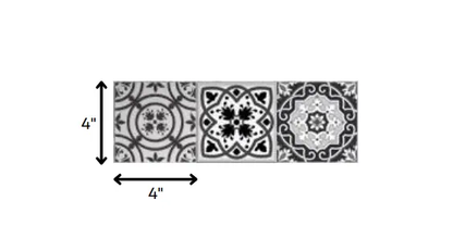 6" X 6" Shades Of Black Mosaic Peel And Stick Removable Tiles HomeRoots