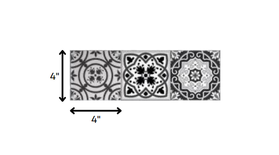 6" X 6" Shades Of Black Mosaic Peel And Stick Removable Tiles HomeRoots