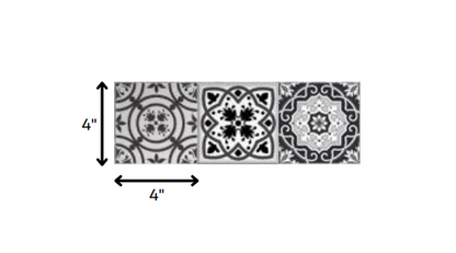 6" X 6" Shades Of Black Mosaic Peel And Stick Removable Tiles HomeRoots