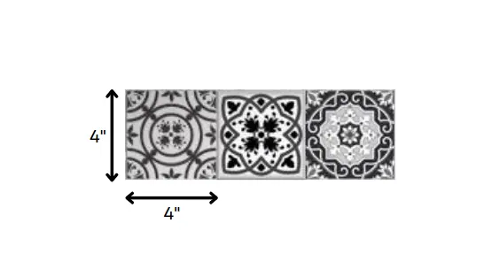 6" X 6" Shades Of Black Mosaic Peel And Stick Removable Tiles HomeRoots