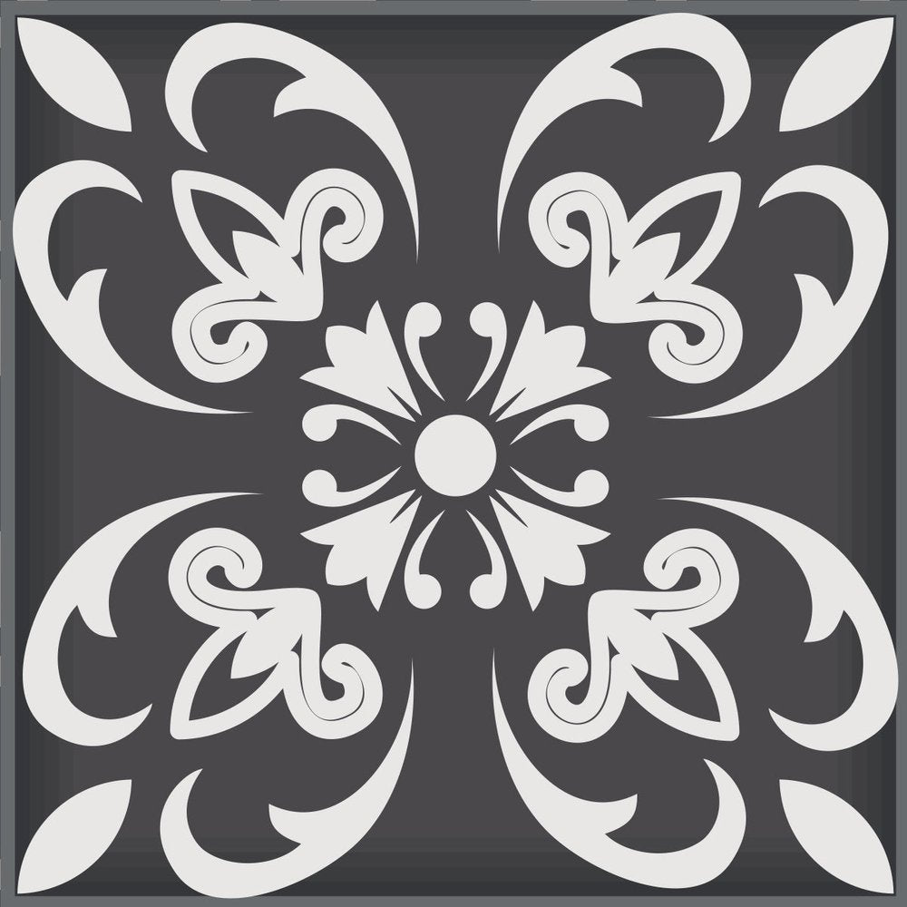 7" x 7" Black Gray And White Vinyl Peel And Stick Removable Tiles HomeRoots
