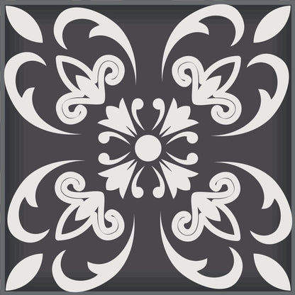 7" x 7" Black Gray And White Vinyl Peel And Stick Removable Tiles HomeRoots