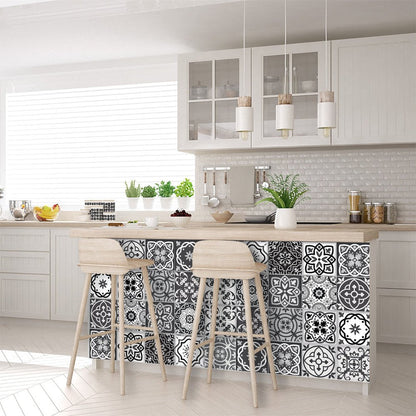 6" X 6" Shades Of Black Mosaic Peel And Stick Removable Tiles HomeRoots