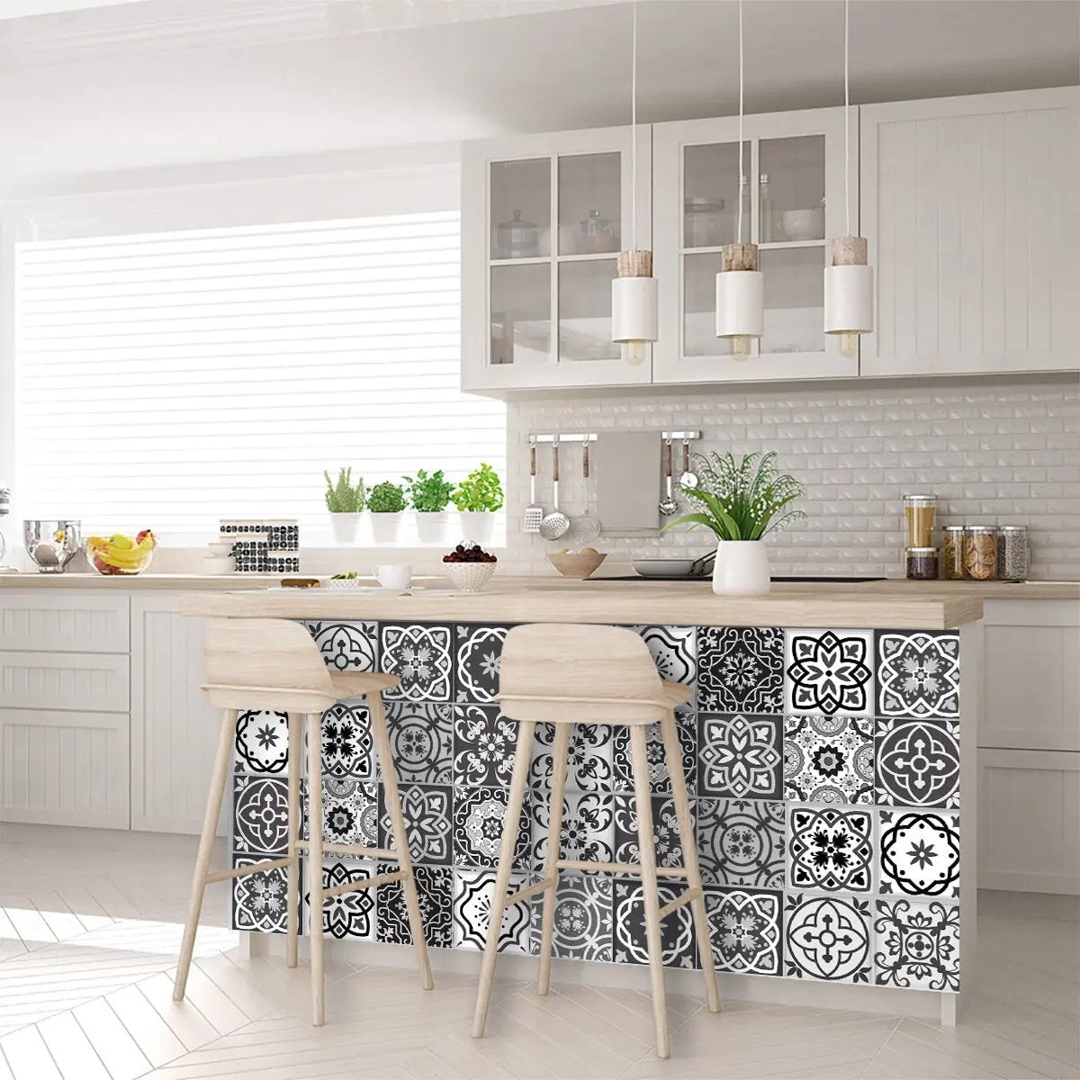 6" X 6" Shades Of Black Mosaic Peel And Stick Removable Tiles HomeRoots