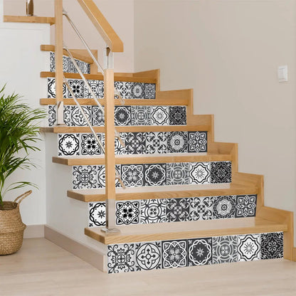 6" X 6" Shades Of Black Mosaic Peel And Stick Removable Tiles HomeRoots