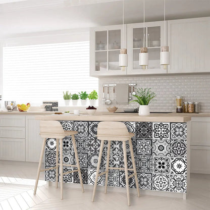 6" X 6" Shades Of Black Mosaic Peel And Stick Removable Tiles HomeRoots