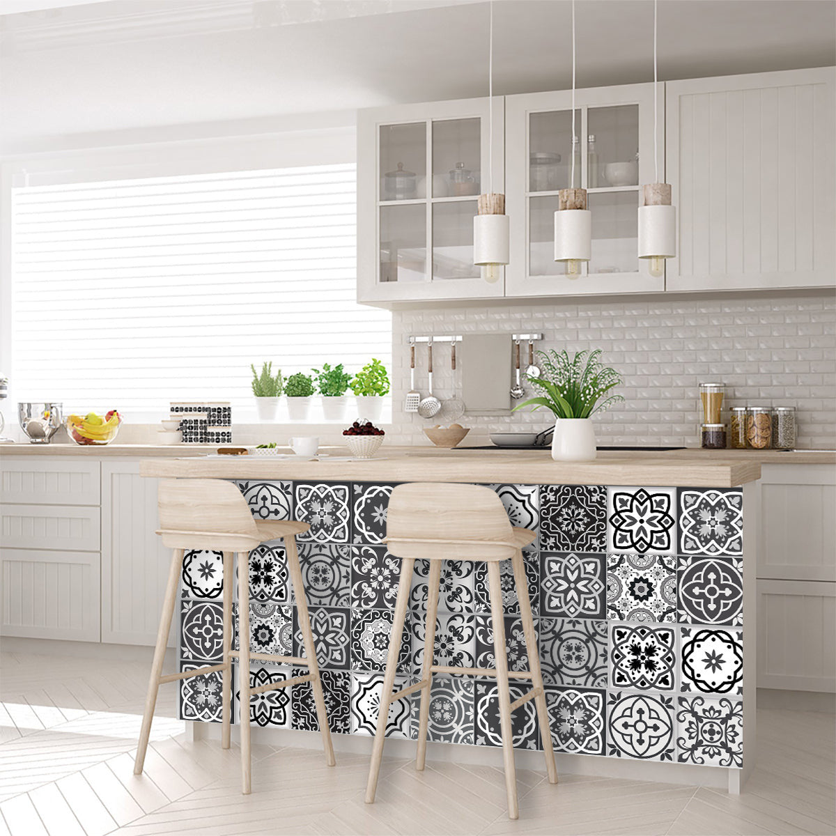 6" X 6" Shades Of Black Mosaic Peel And Stick Removable Tiles HomeRoots