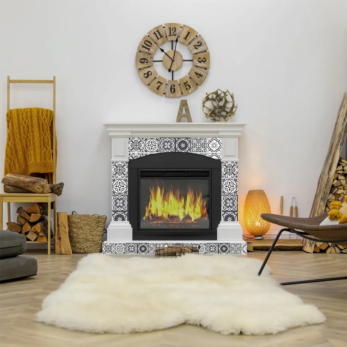 6" X 6" Shades Of Black Mosaic Peel And Stick Removable Tiles HomeRoots