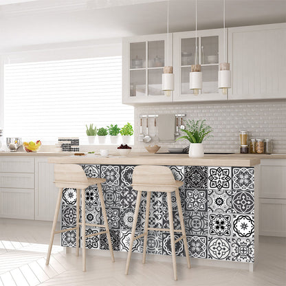 6" X 6" Shades Of Black Mosaic Peel And Stick Removable Tiles HomeRoots