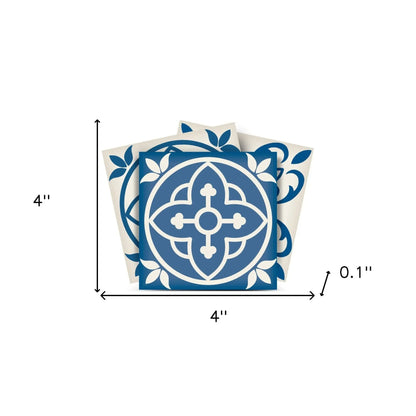 4" X 4" Blue Gray Yellow Pop Peel And Stick Removable Tiles HomeRoots