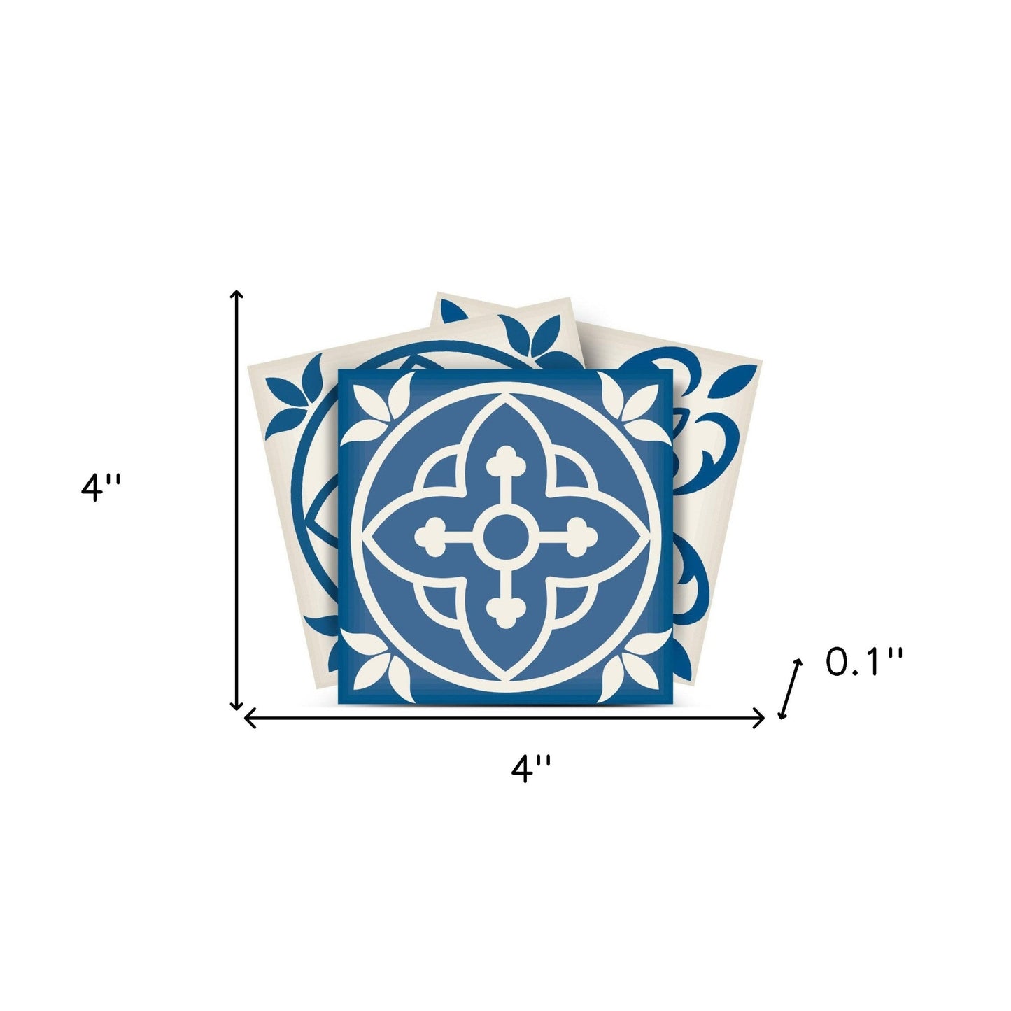 4" X 4" Blue Gray Yellow Pop Peel And Stick Removable Tiles HomeRoots